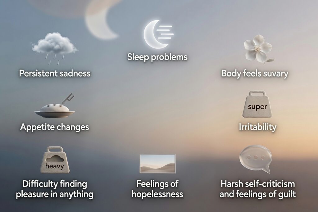 Infographic showing High functioning depression symptoms